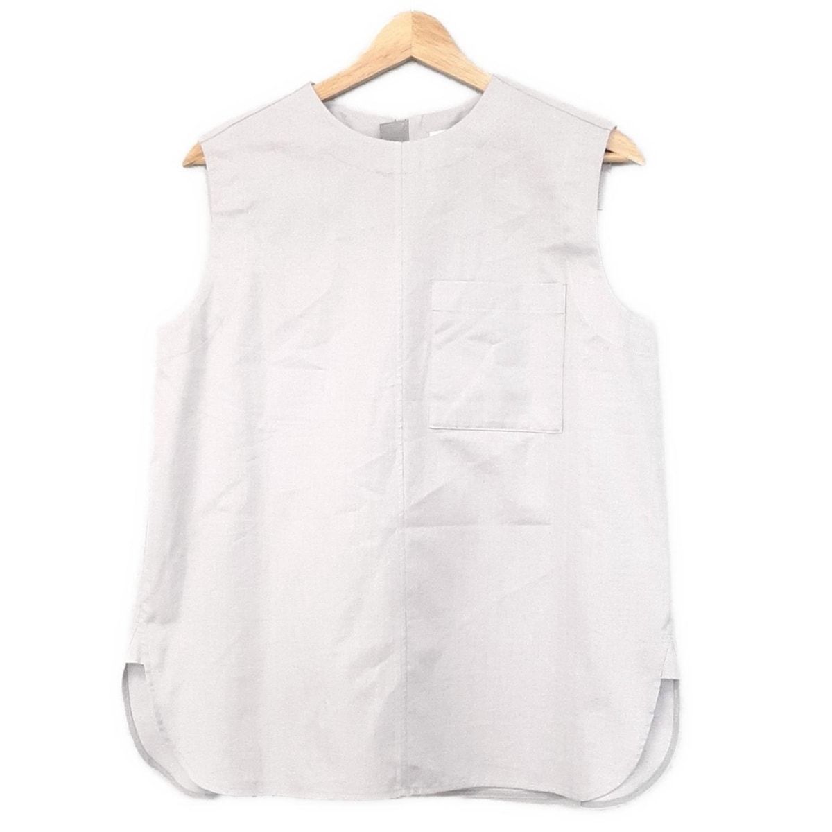 ebure エブール ノースリーブカットソー サイズ38 M レディース - グレー クルーネック ヘリンボーン