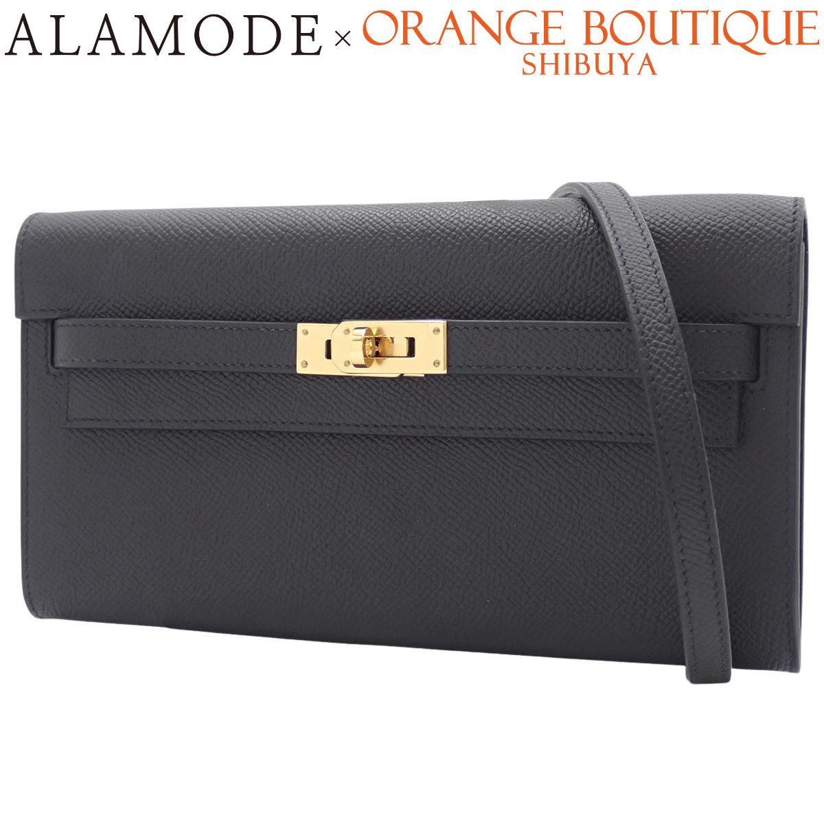 HERMES(エルメス) ケリートゥーゴー K刻印 ブラック黒 ヴォーエプソン ゴールド金具 ロングウォレット ショルダー クラッチバッグ 長財布 小物 レディース 40802171190【中古】【アラモード】 HERMES(エルメス) ケリートゥーゴー K刻印 ブラック黒 ヴォーエプソン