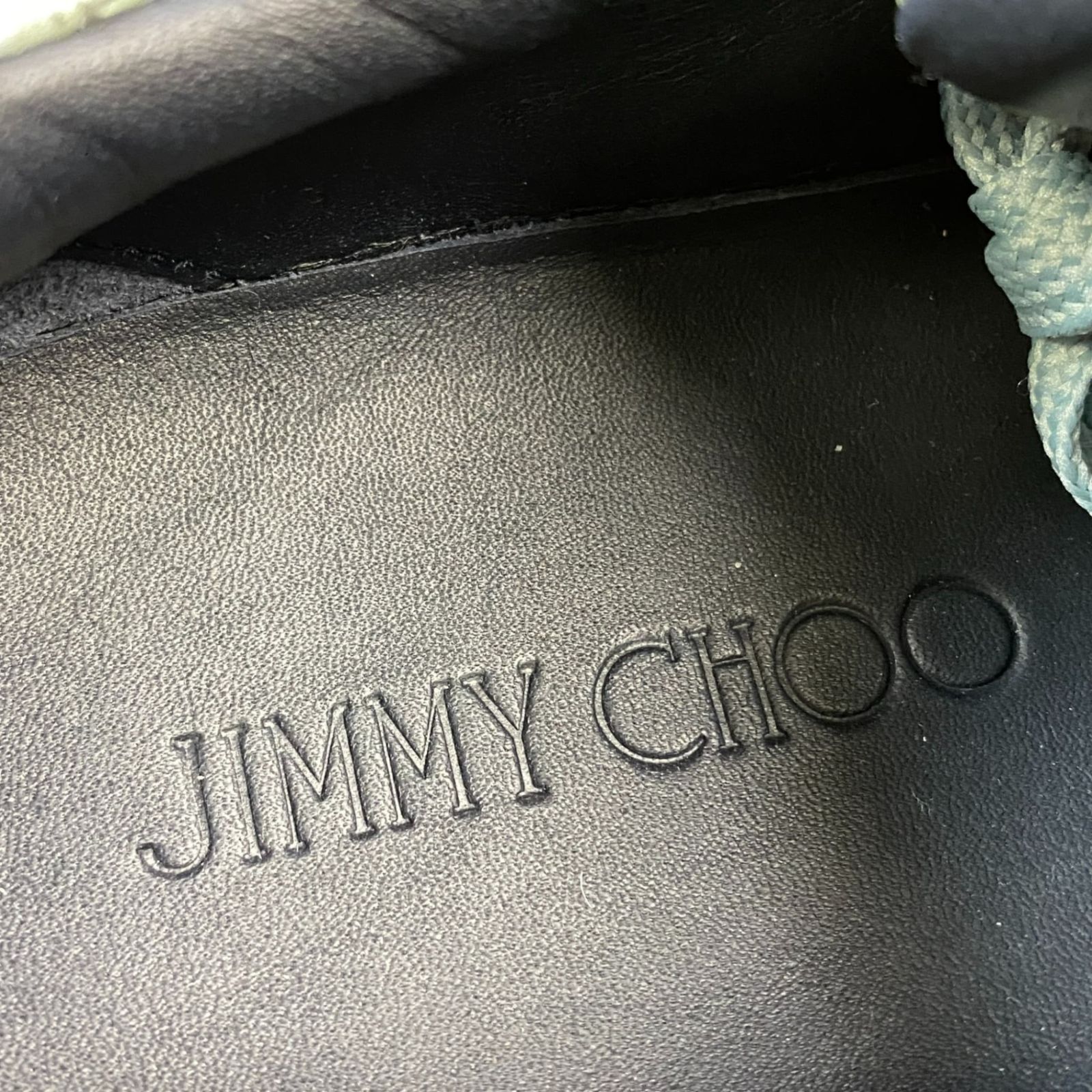 1L11【美品】JIMMY CHOO ジミーチュウ クロコ型押レザースニーカー