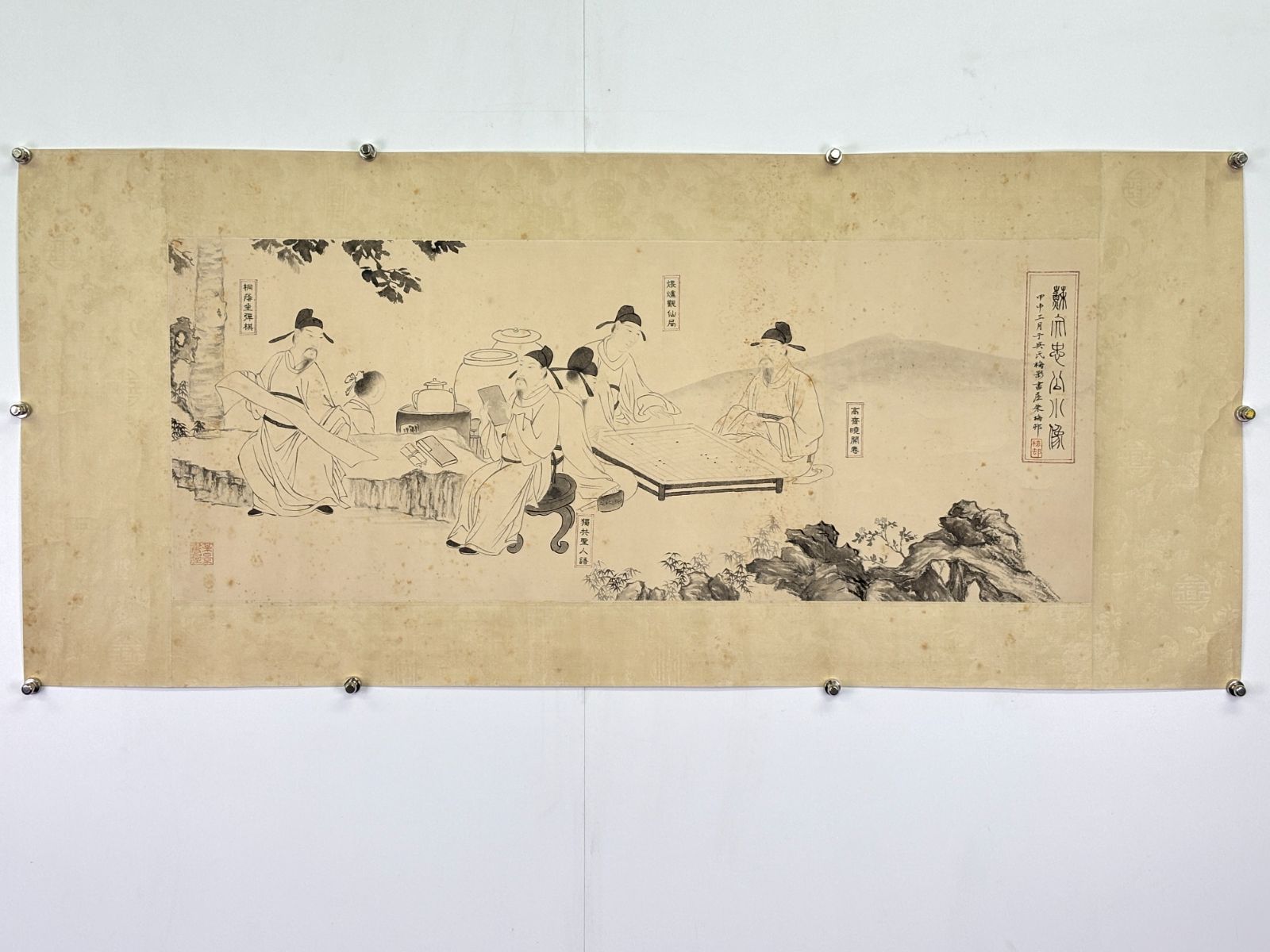 M.39 朱梅邨 桐蔭高士図 落款印あり ＃茶掛＃古美術 まとめてお買取 ＃肉筆