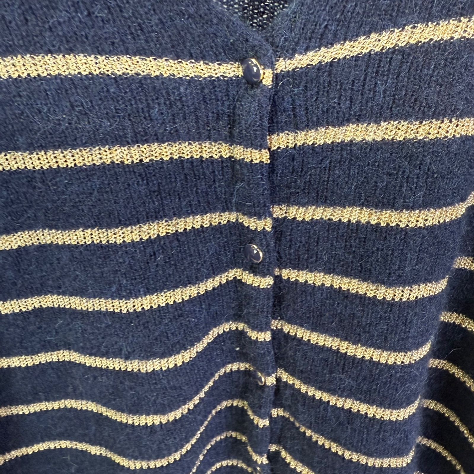 Sézane（セザンヌ）モヘア×アルパカ ボーダー カーディガン / ネイビー