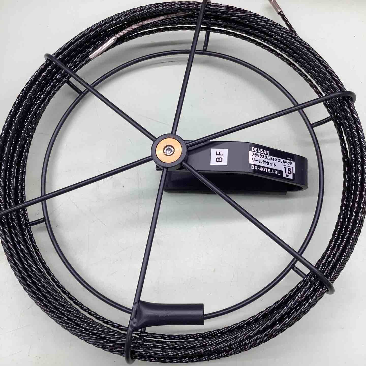 DENSAN 呼腺リール付セット BX 4015 J RL ジェフコム 15 m ブラックスリムラインスリムヘッド リール付きセット腰 素早い 繰り出し 携帯 らくらく