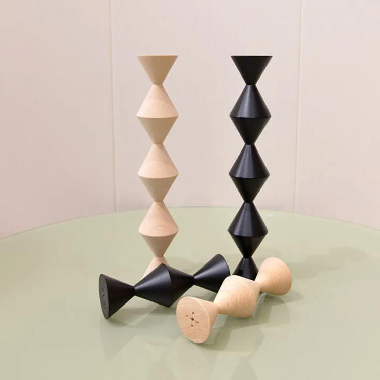 【希少】オブジェ　キャンドルスタンド ウッドキャンドルスタンド 16cm ショートタイプ ロングタイプ