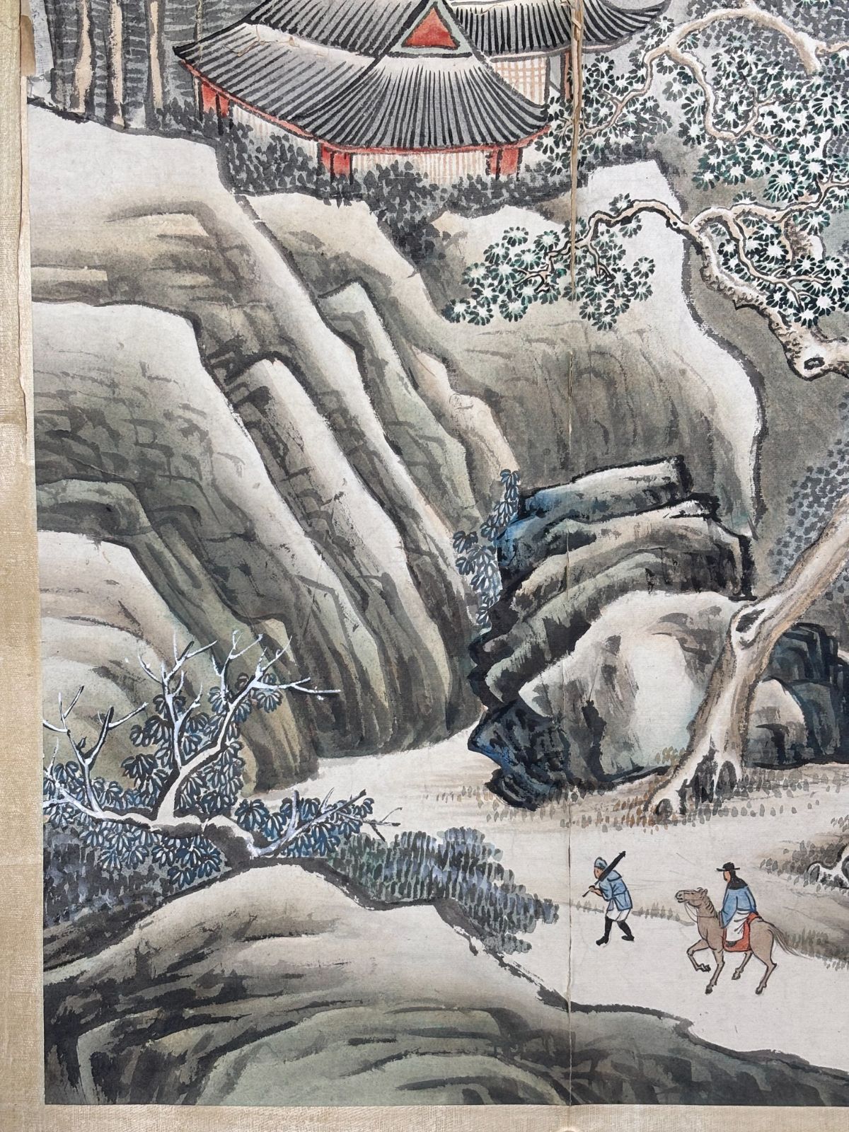 M 40 熊昌 雪山行旅図 落款印あり ＃茶掛＃古美術 まとめてお買取 ＃肉筆