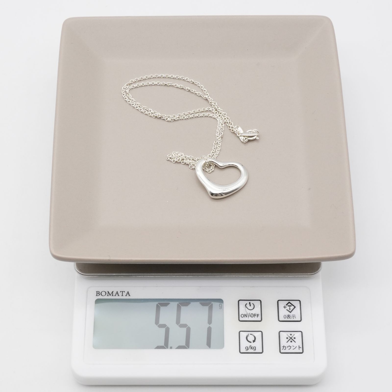 極美品 ティファニー オープンハート シルバー ネックレス/25-2257S