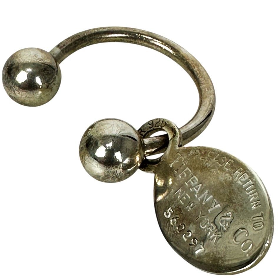 【お値下げ】Tiffany キーチャーム　925 TIFFANY＆Co.】ティファニー オーバル キーリング SV925 シルバー