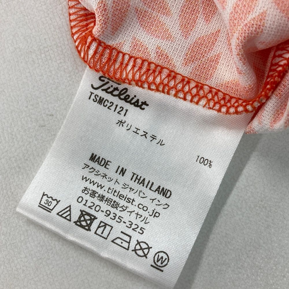 サイズ：L TITLEIST タイトリスト 半袖ポロシャツ 総柄 オレンジ系