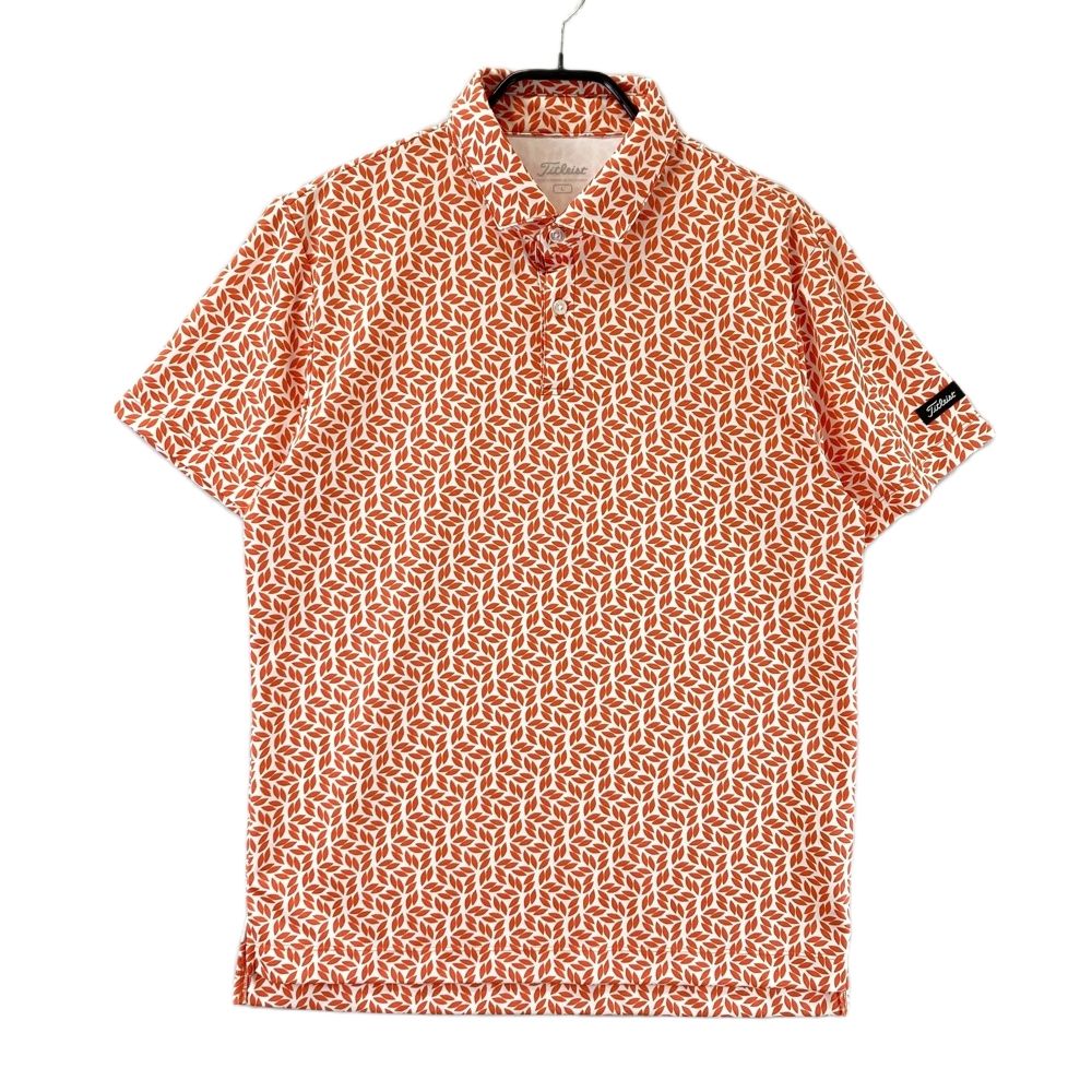 LEXUS レクサス　Titleist タイトリスト　ポロシャツ　メンズ　総柄 サイズ：L TITLEIST タイトリスト 半袖ポロシャツ 総柄 オレンジ系