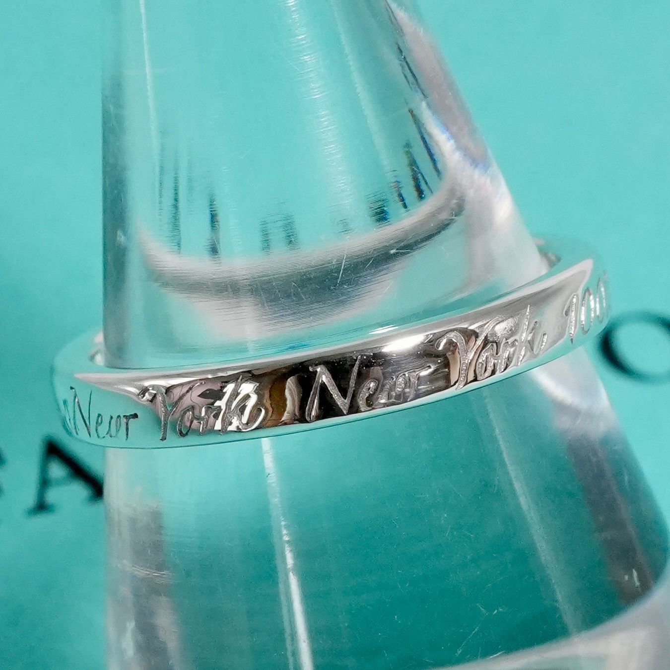 極美品13号 ティファニー ノーツ レター ナロー リング/25-2353S