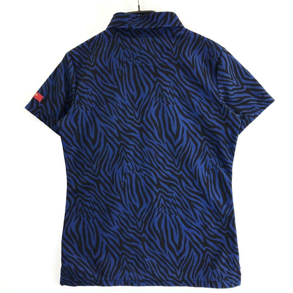 サイズ：M CALLAWAY キャロウェイ 半袖ポロシャツ ゼブラ柄 ネイビー系