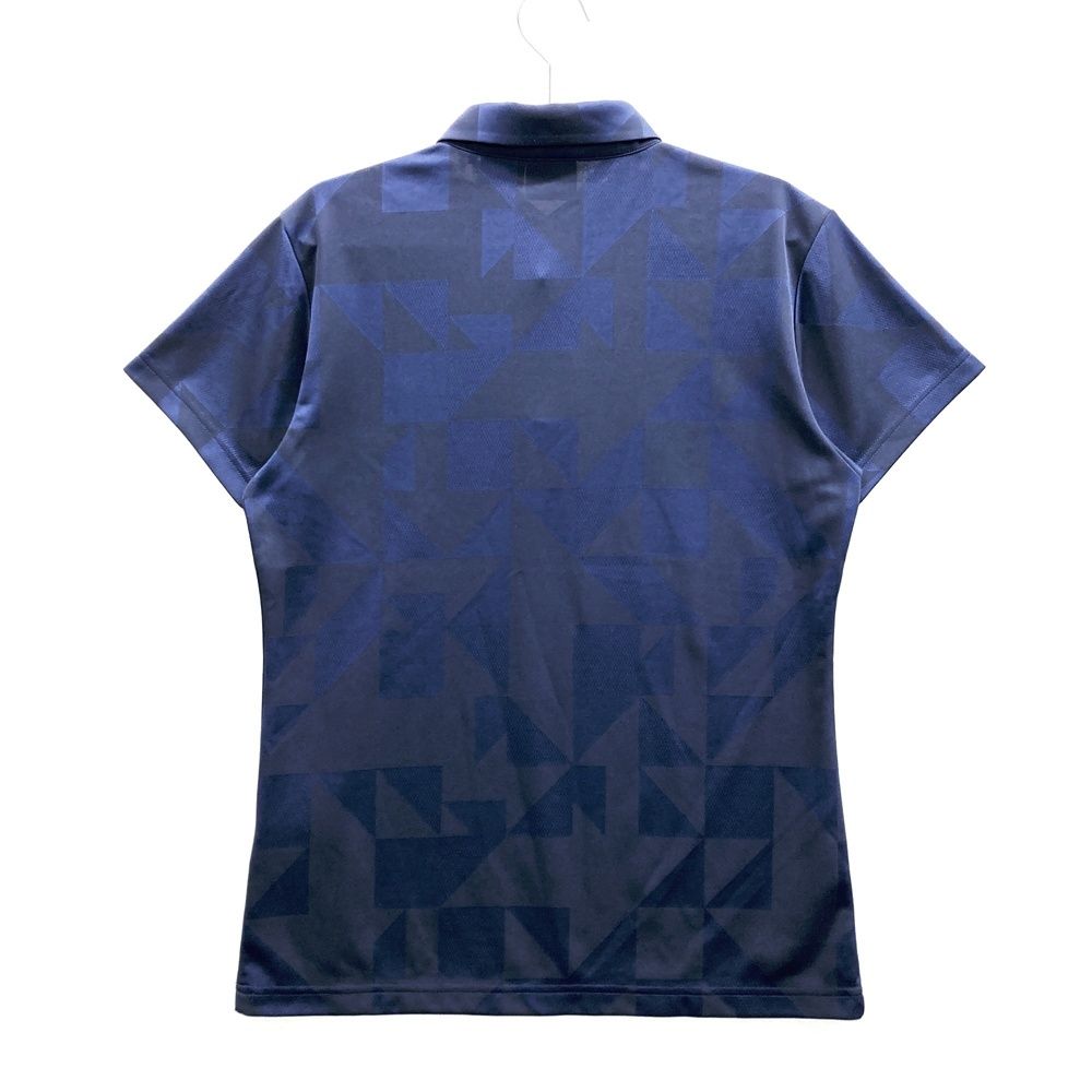サイズ M GOLF デサントゴルフ 半袖ポロシャツ 総柄 ネイビー系 ゴルフウェア メンズ ストスト