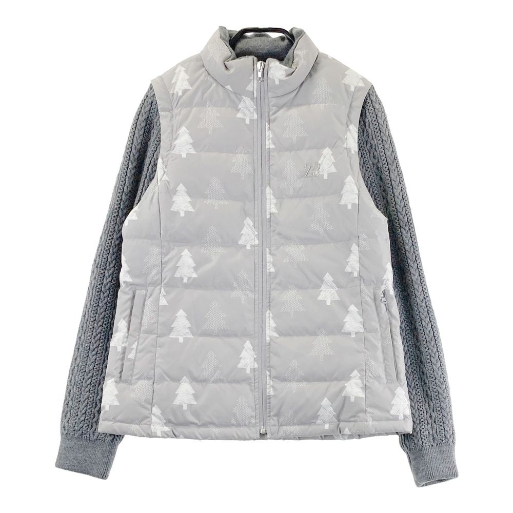 サイズ １ 23区GOLF ニジュウサンクゴルフ ニット切替2 WAYダウンジャケット グレー系 ゴルフウェア レディース ストスト