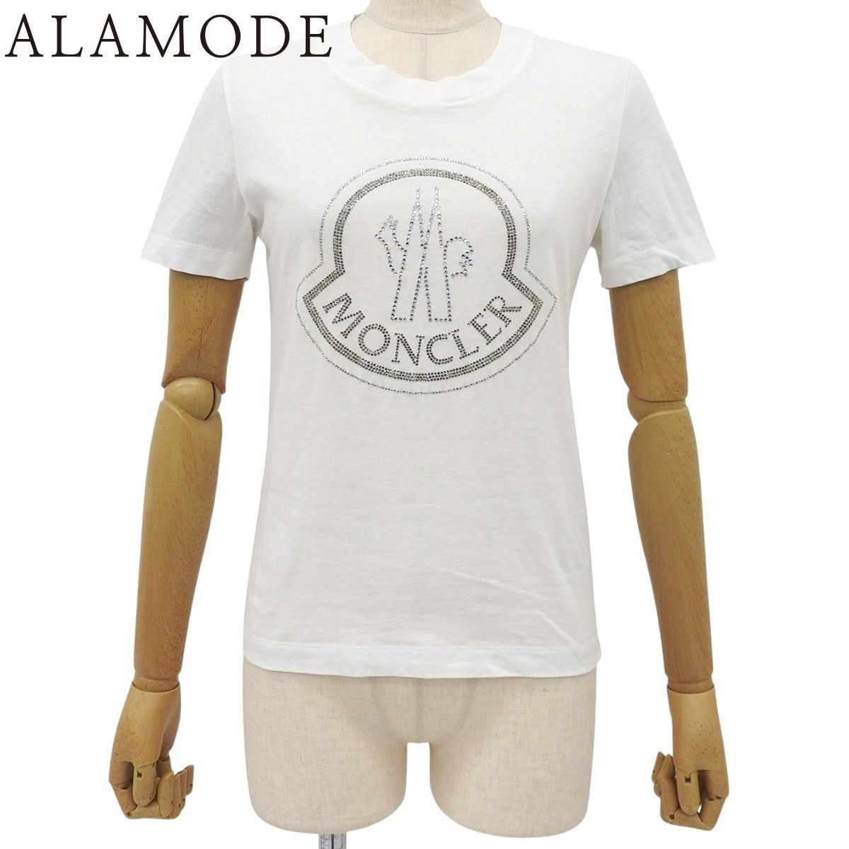 MONCLER(モンクレール) MAGLIA GIROCOLLO Tシャツ Tシャツ 2021年 アパレル ファッション 衣類 クルーネック ラインスト—ン 半袖 XS コットン ホワイト白 H20938C00016 829FB レディース 40802165268【中古】【アラモード】 MONCLER(モンクレール) MAGLIA GIROCOLLO Tシャツ Tシャツ 2021年