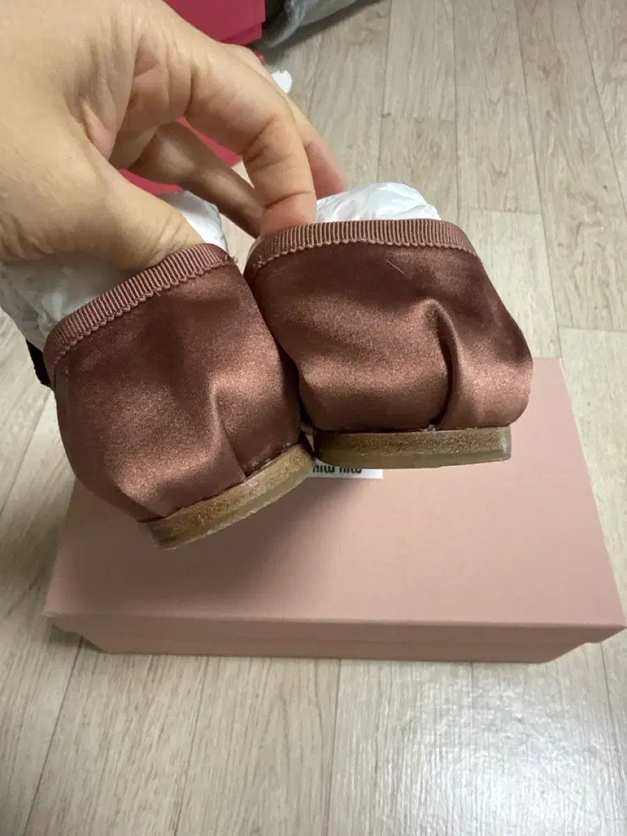 ミュウミュウ バレリーナ フラット ブラウン 37