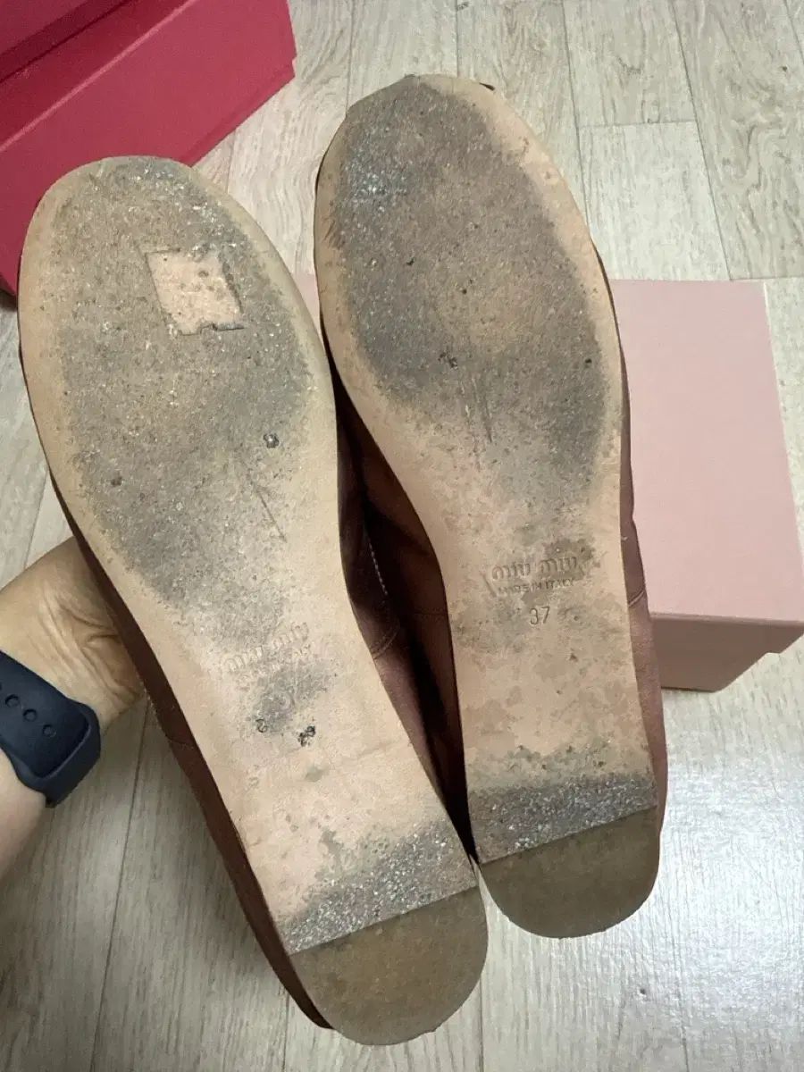  ミュウミュウ バレリーナ フラット ブラウン 37 フラットシューズ バレエシューズ パンプス