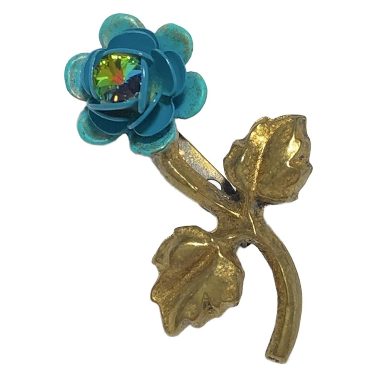 Michal Negrin(ミハエルネグリン) ブローチ - ブロンズ×ブルーグリーン