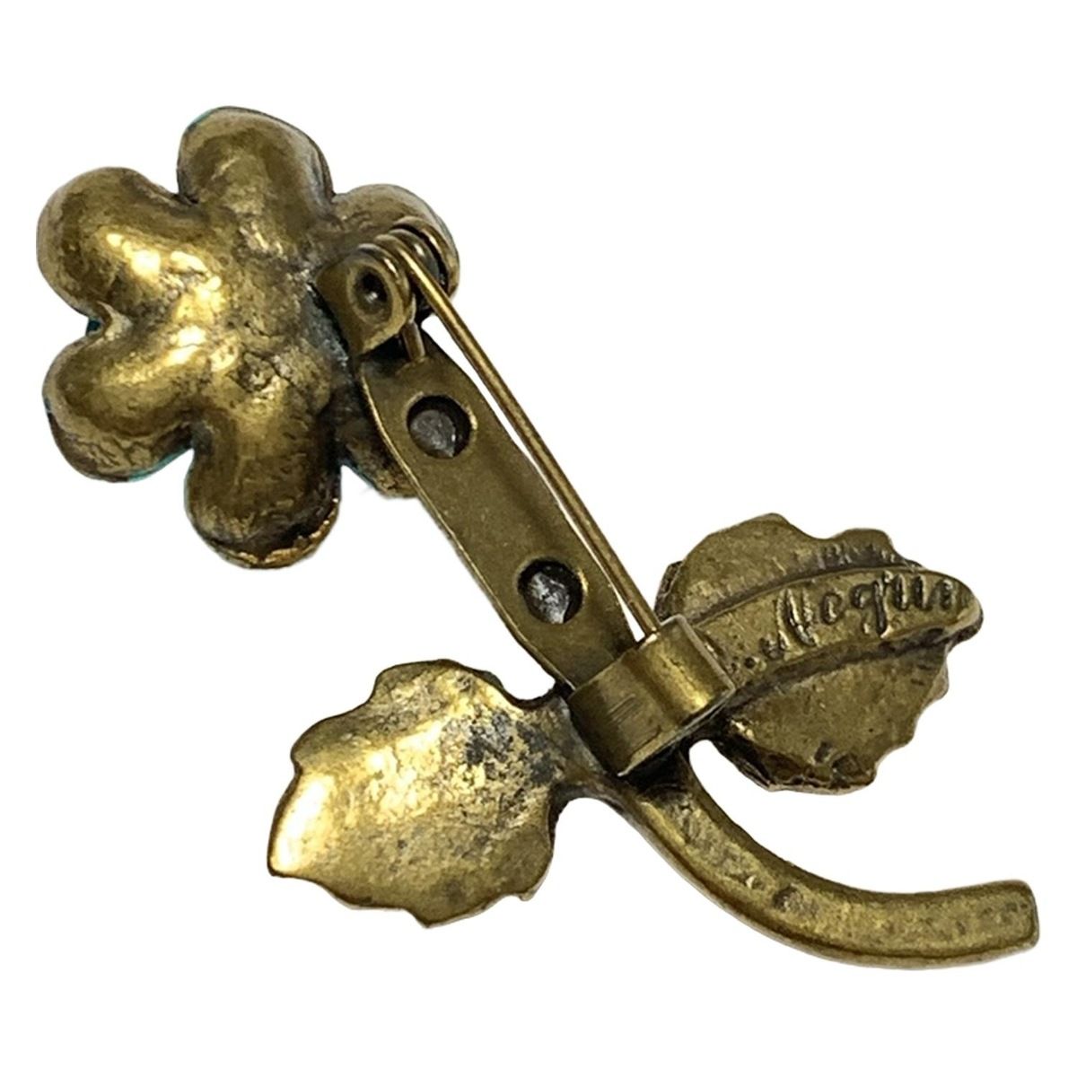 Michal Negrin(ミハエルネグリン) ブローチ - ブロンズ×ブルーグリーン