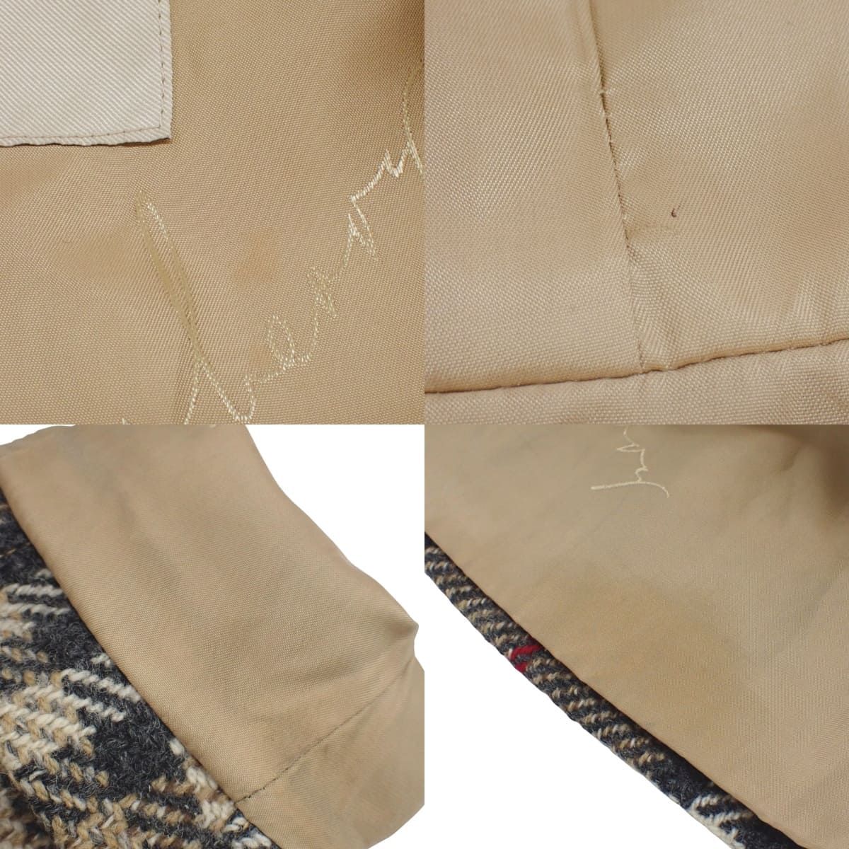 BURBERRY(バーバリー) ノバチェック コート コート アパレル ファッション 38 ウール ベージュ グレー レッド赤 レディース 40802165046【中古】【アラモード】 BURBERRY(バーバリー) ノバチェック コート コート アパレル