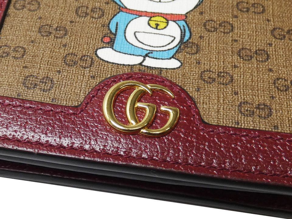 中古A】グッチ GUCCI ミニGGスプリーム ドラえもんコラボ 二つ折財布