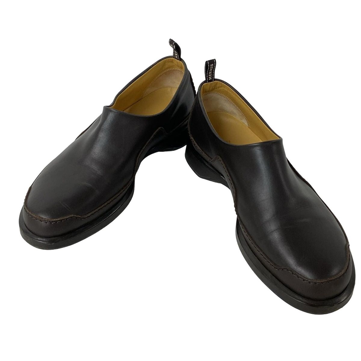 HERMES エルメス スリッポン 36 1 2 レディース - ダークブラウン レザー