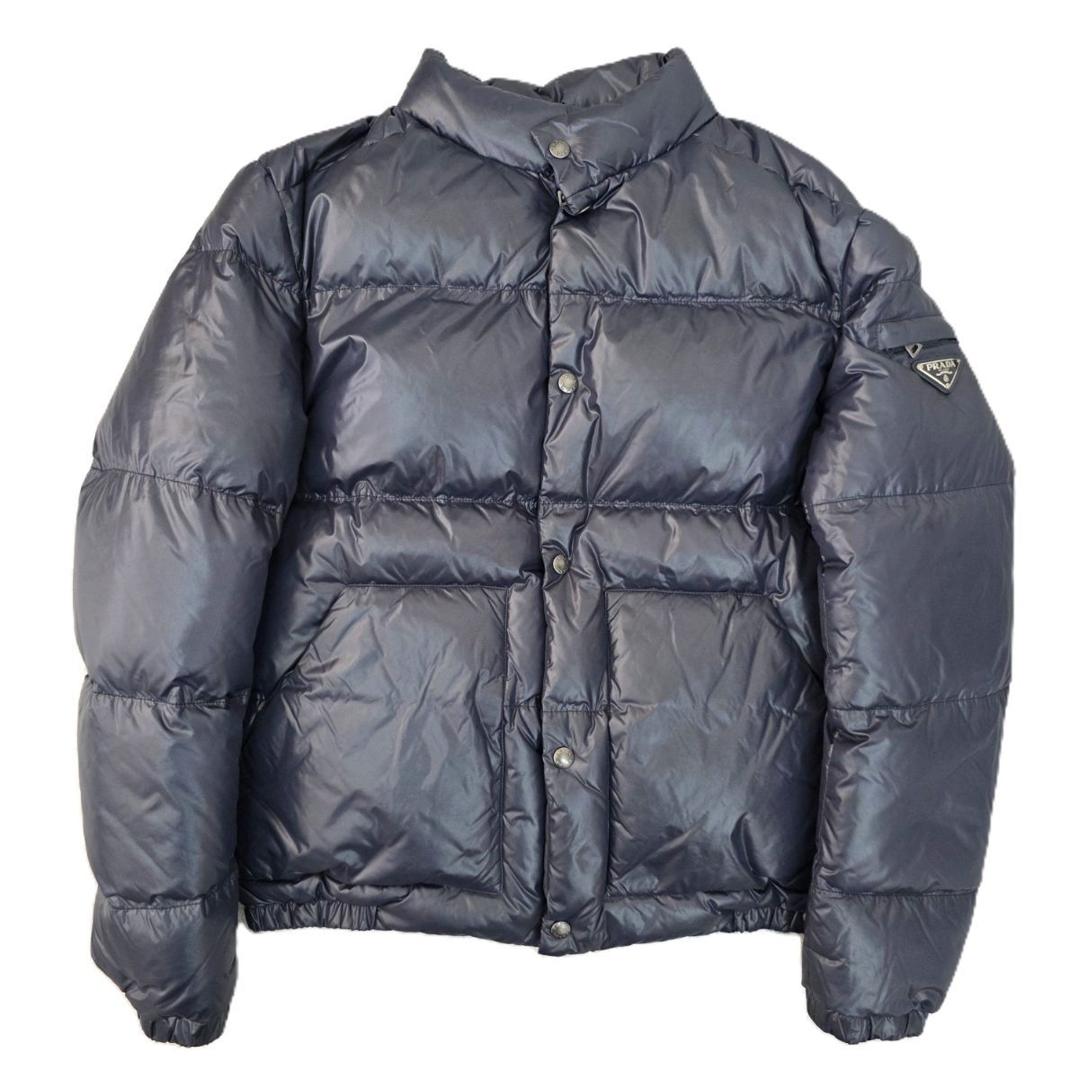 PRADA 38 ダウンジャケット ネイビー トライアングルタグ PRADA プラダ トライアングルロゴ 三角タグ ダウンジャケット メンズ