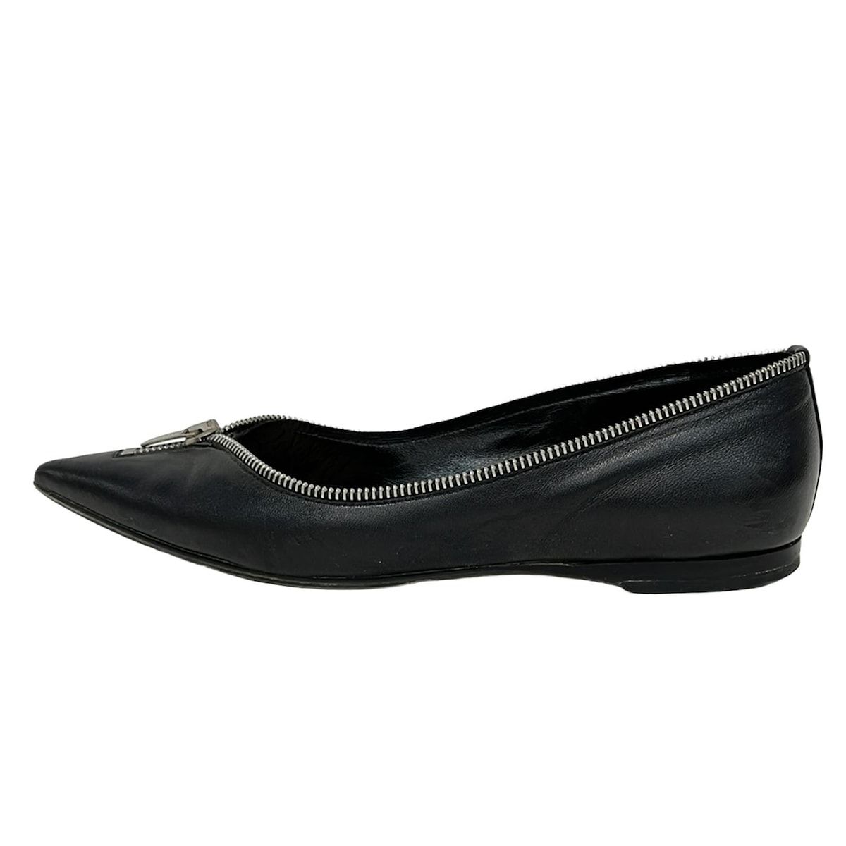 sergio rossi(セルジオロッシ) フラットシューズ 38 レディース - 黒