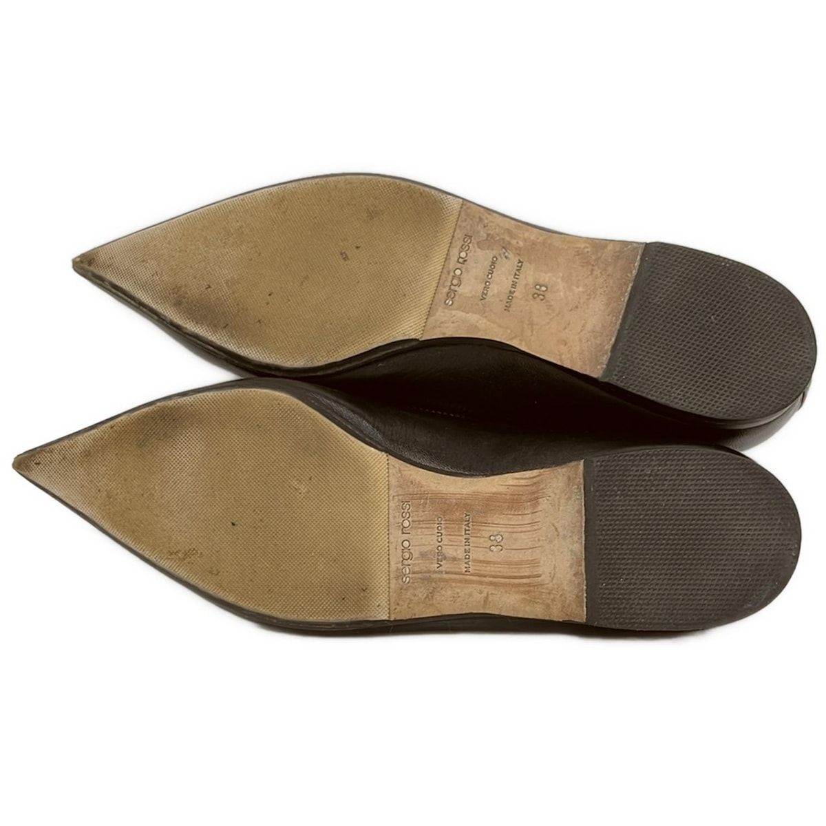 sergio rossi(セルジオロッシ) フラットシューズ 38 レディース - 黒