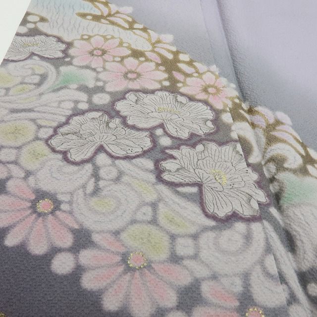  六花 RIKKA 未着用 正絹 滝泰謹製 訪問着 着物 A 4146 訪問着 付け下げ 着物