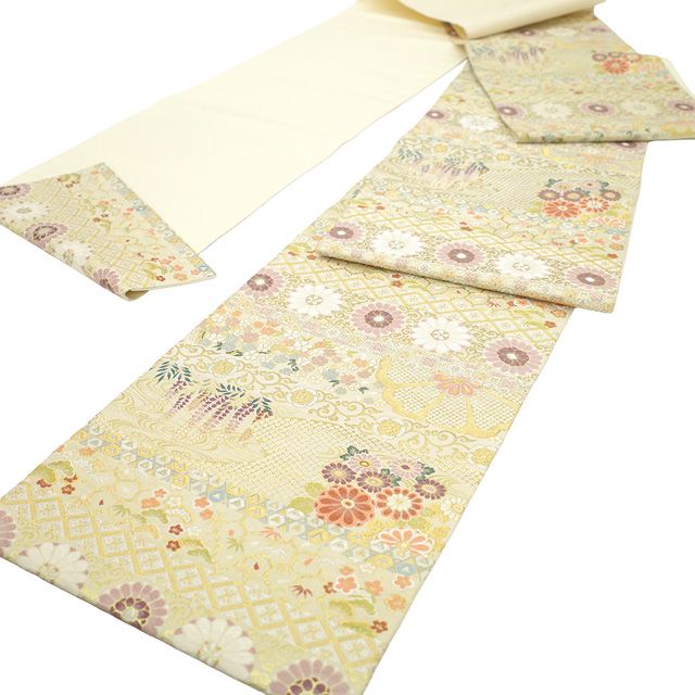 中古】 袋帯 フォーマル リサイクル 正絹 京都 西陣 紹巴織 金銀糸 薄