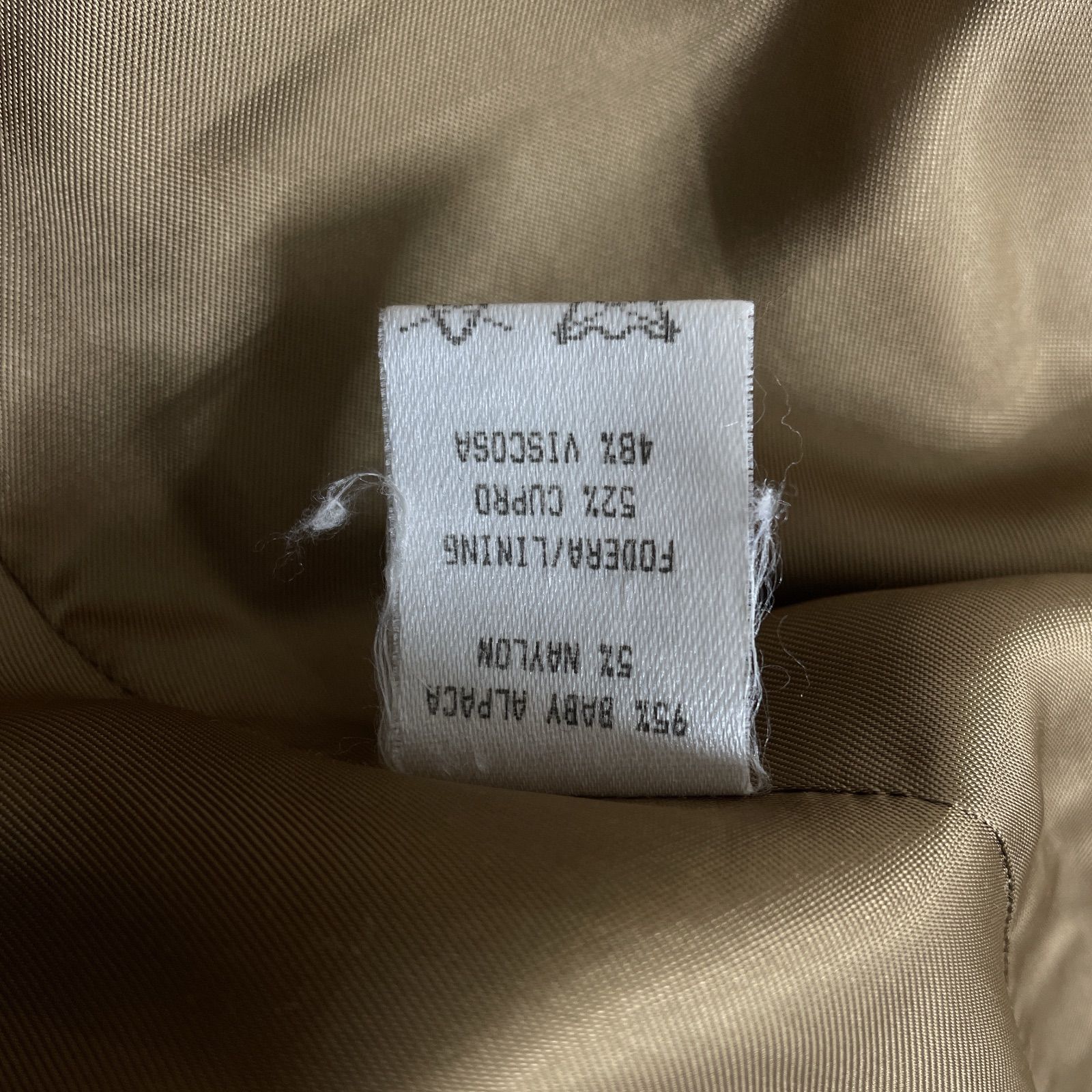 【美品】delba イタリア製 アルパカ シルク42 ファーロングコート ベルト sankyo shokai（三京商会） [10%offクーポン]日本製 スーリー アルパカ