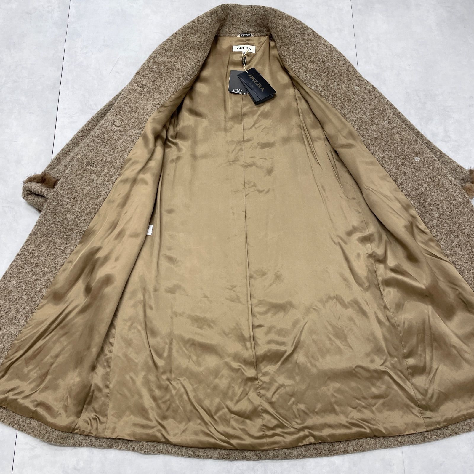 DELBA イタリア製 シルク ベビーアルパカ ダブルブレスト ロングコート DELBA イタリア製 シルク ベビーアルパカ ダブルブレスト ロングコート