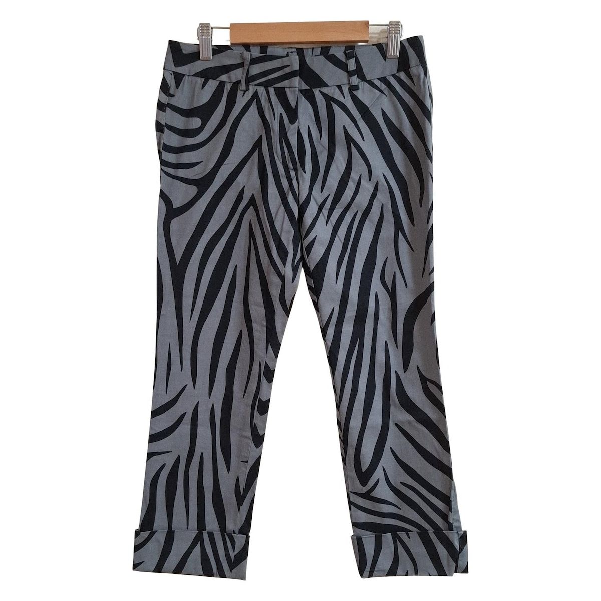 M Fil エムフィル パンツ サイズ36 S レディース グレー 黒 クロップド 半端丈