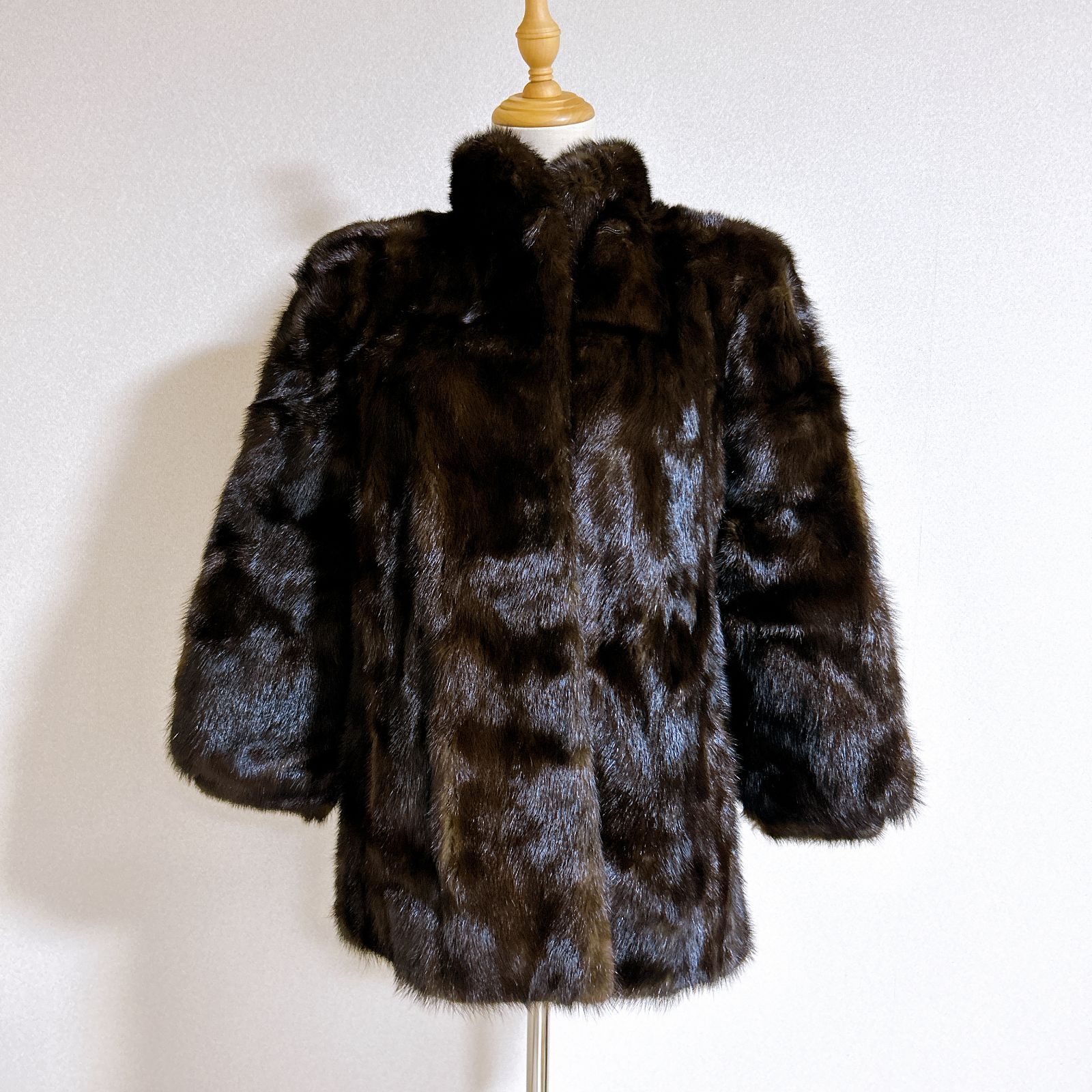 美品 POLA AMIAN 毛皮 ミンク ファー コート サイズS 11号 毛皮 コート POLA amian ミンク サイズ11号 ブラウン系 中古美品 管理