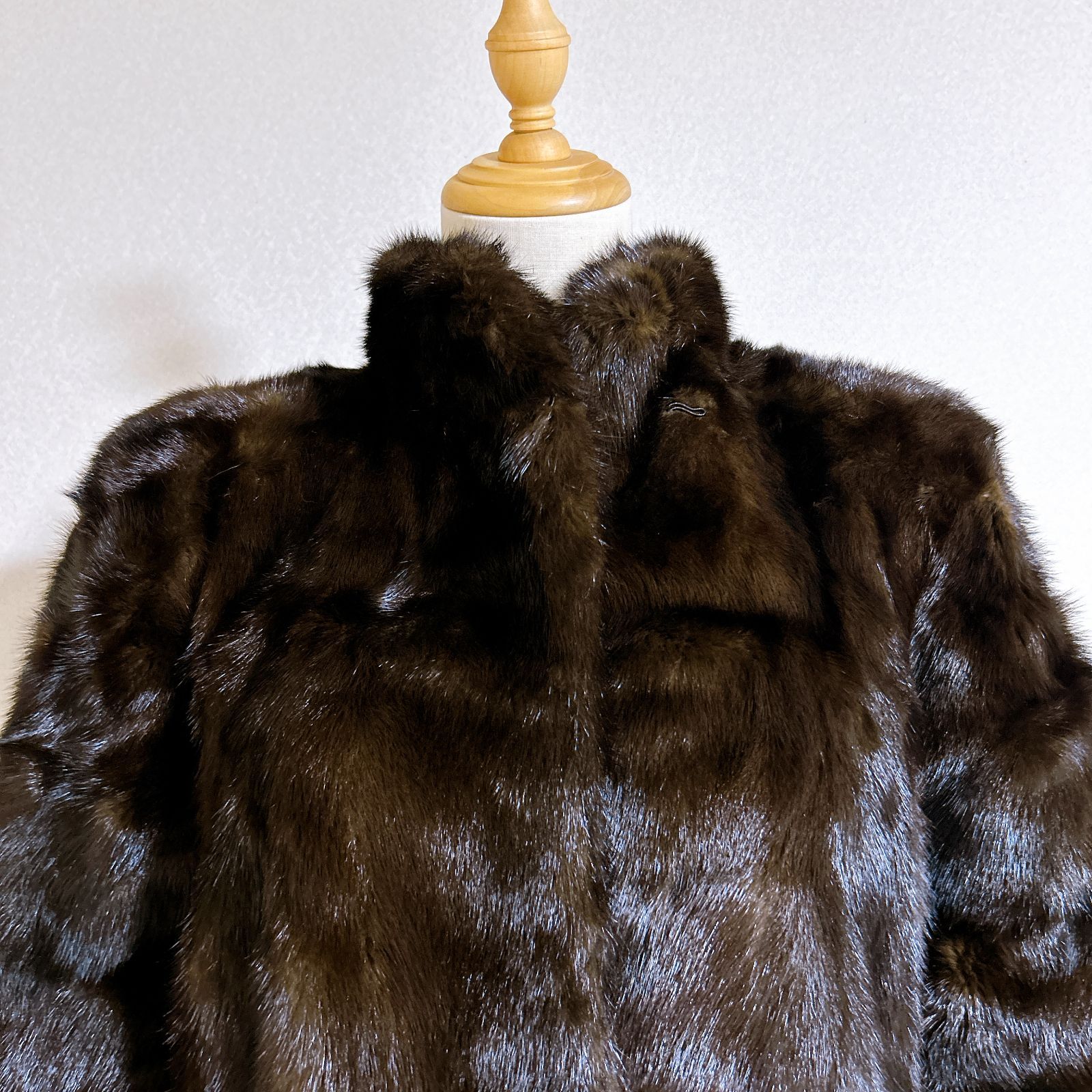 毛皮 コート POLA amian ミンク サイズ11号 ブラウン系 中古美品 管理