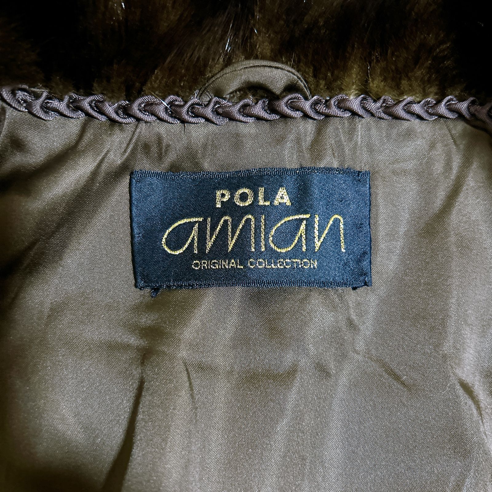 美品 POLA AMIAN 毛皮 ミンク ファー コート サイズS 11号