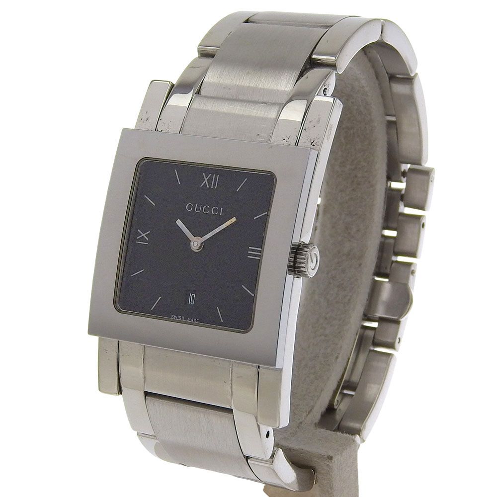 GUCCI グッチ Gメトロ 7900 M.1 ステンレススチール クオーツ アナログ表示 レディース ブラック文字盤 腕時計