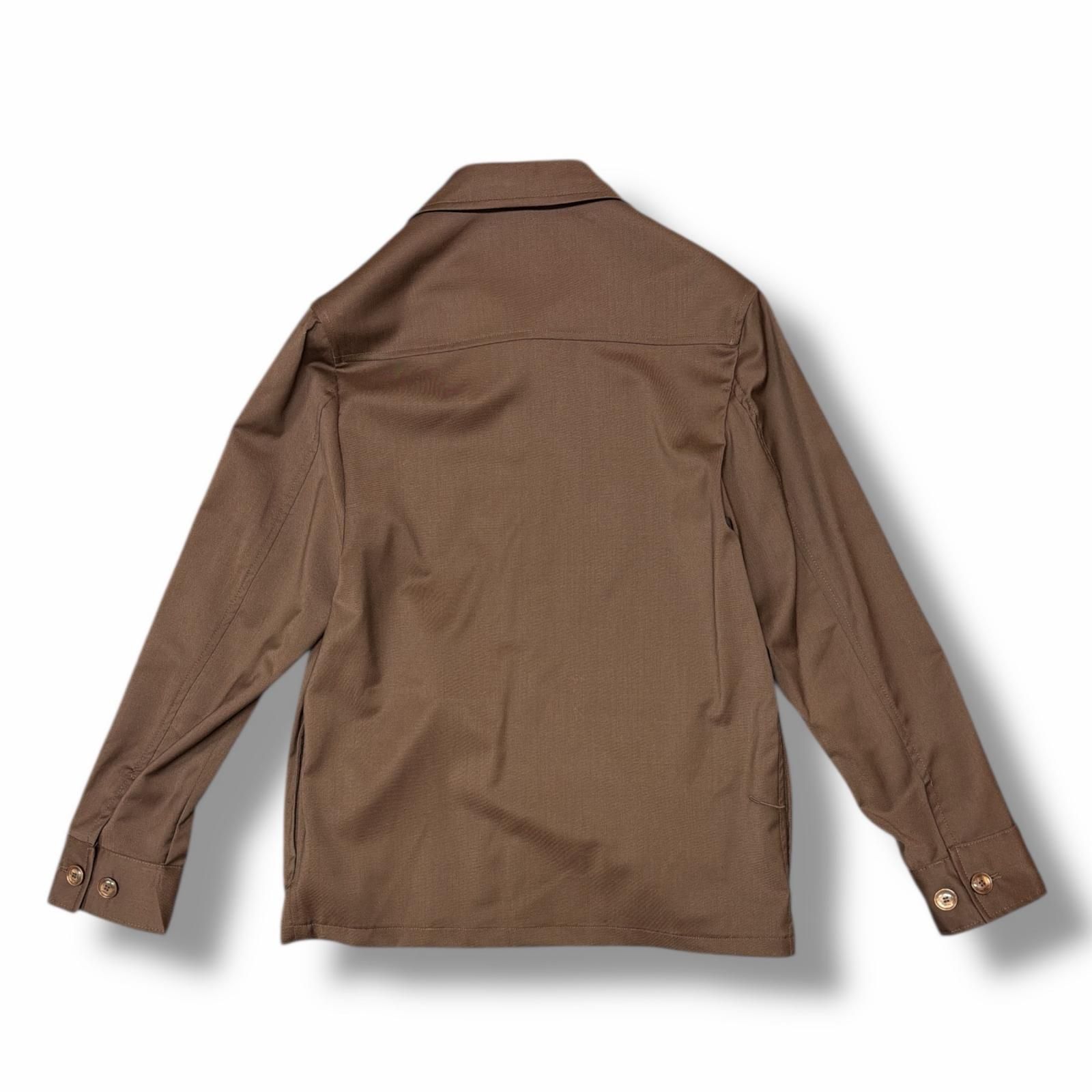 参考上代81400円 ♥ CRUNA BRUGES ブルージュ ミリタリーシャツジャケット クルーナ ブラウン 46 3939 M