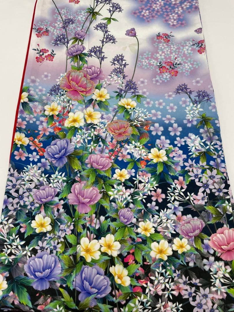 ポリエステル 振袖 金駒 グリッター箔 紋意匠 花々 MOP544 【公式通販】