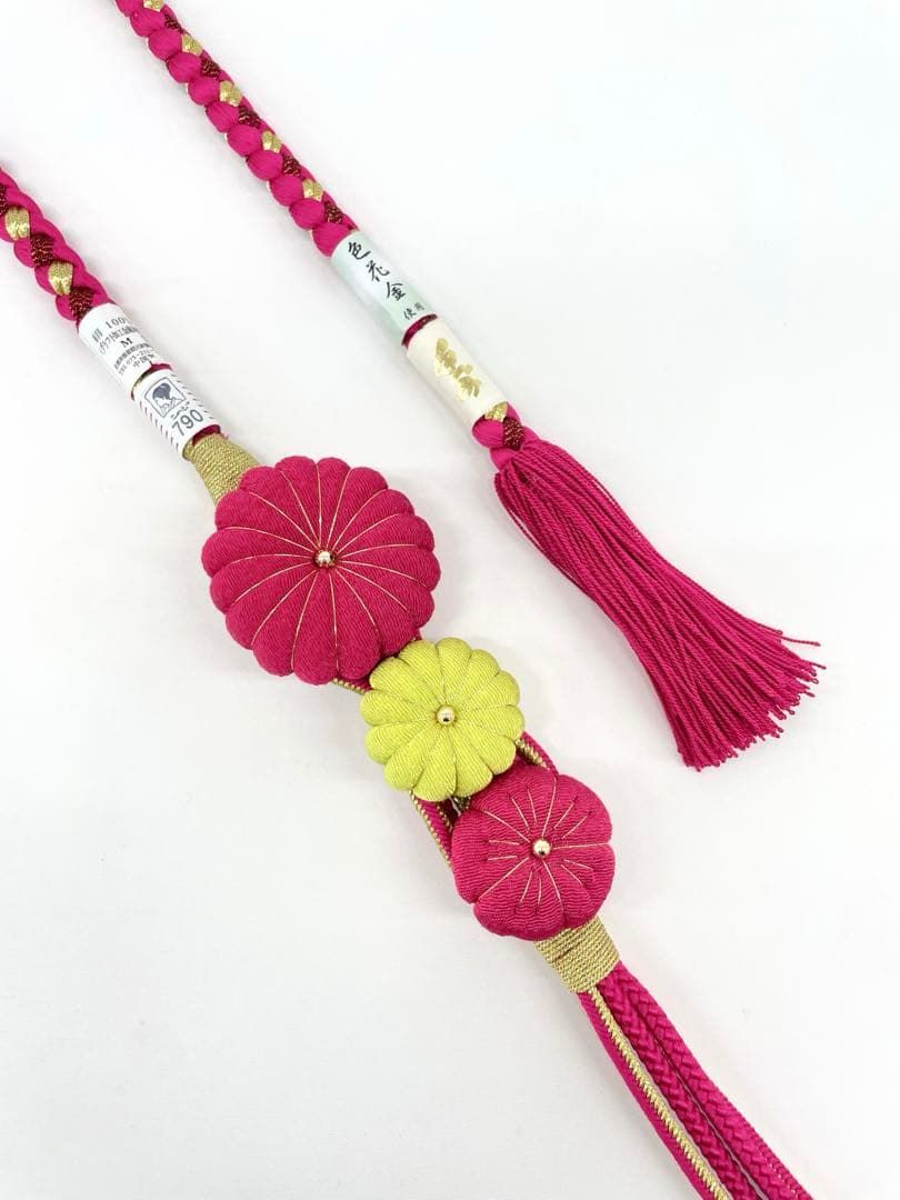 振袖用帯締め 大きめ飾り付き 5本おまとめ 撚り房 ♥ 正絹 ee