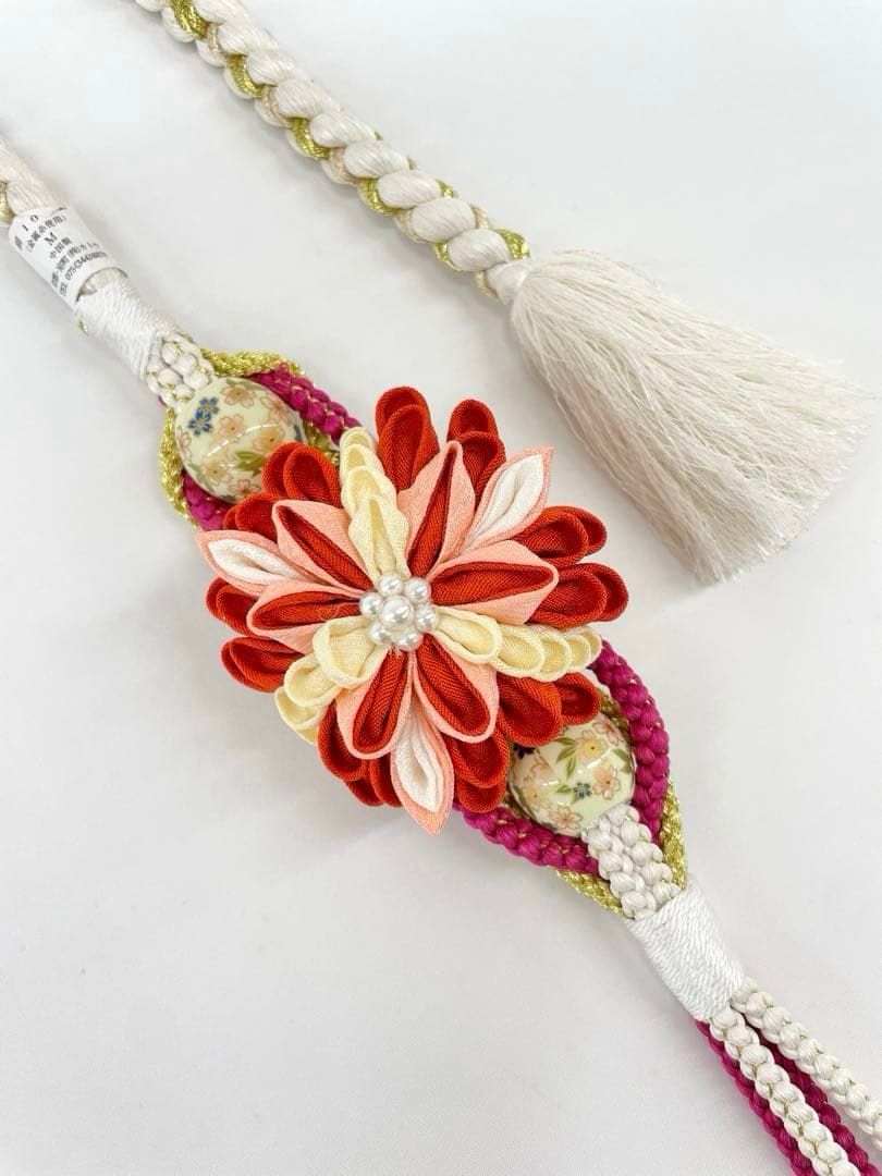  振袖用帯締め 飾り付き 6本おまとめ つまみ細工 正絹 cc 帯締め 帯留め 帯飾り