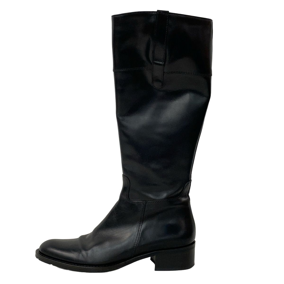 美品。フランコマルティーニ　黒　レザー ロングブーツ 極美品】フランコマルティーニ ロングブーツ サイドジップ 37 黒