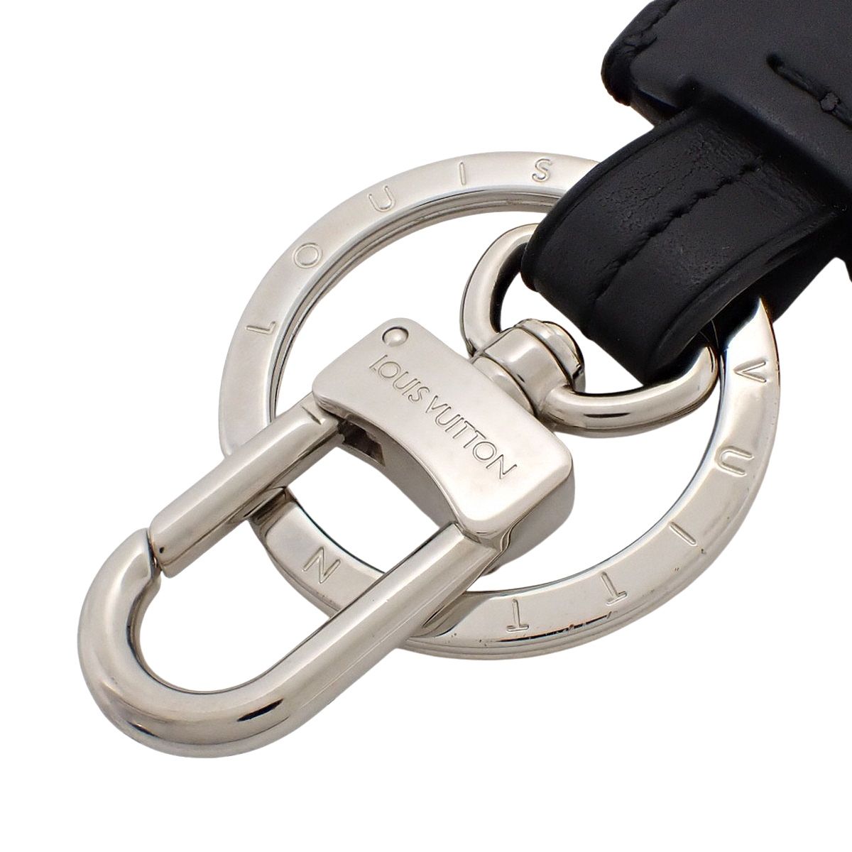 ルイヴィトン クロッシュクレ レザー キーリング バッグチャーム ブラック LOUIS VUITTON(ルイ・ヴィトン) キーホルダー・クロッシュ クレ 小物