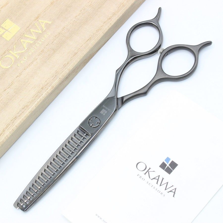 オオカワプロシザーズ 212 DLC マット メタルコーティング セニング 5 8インチ メガネハンドル 21目2段エンジェルポケット 約20 〜25