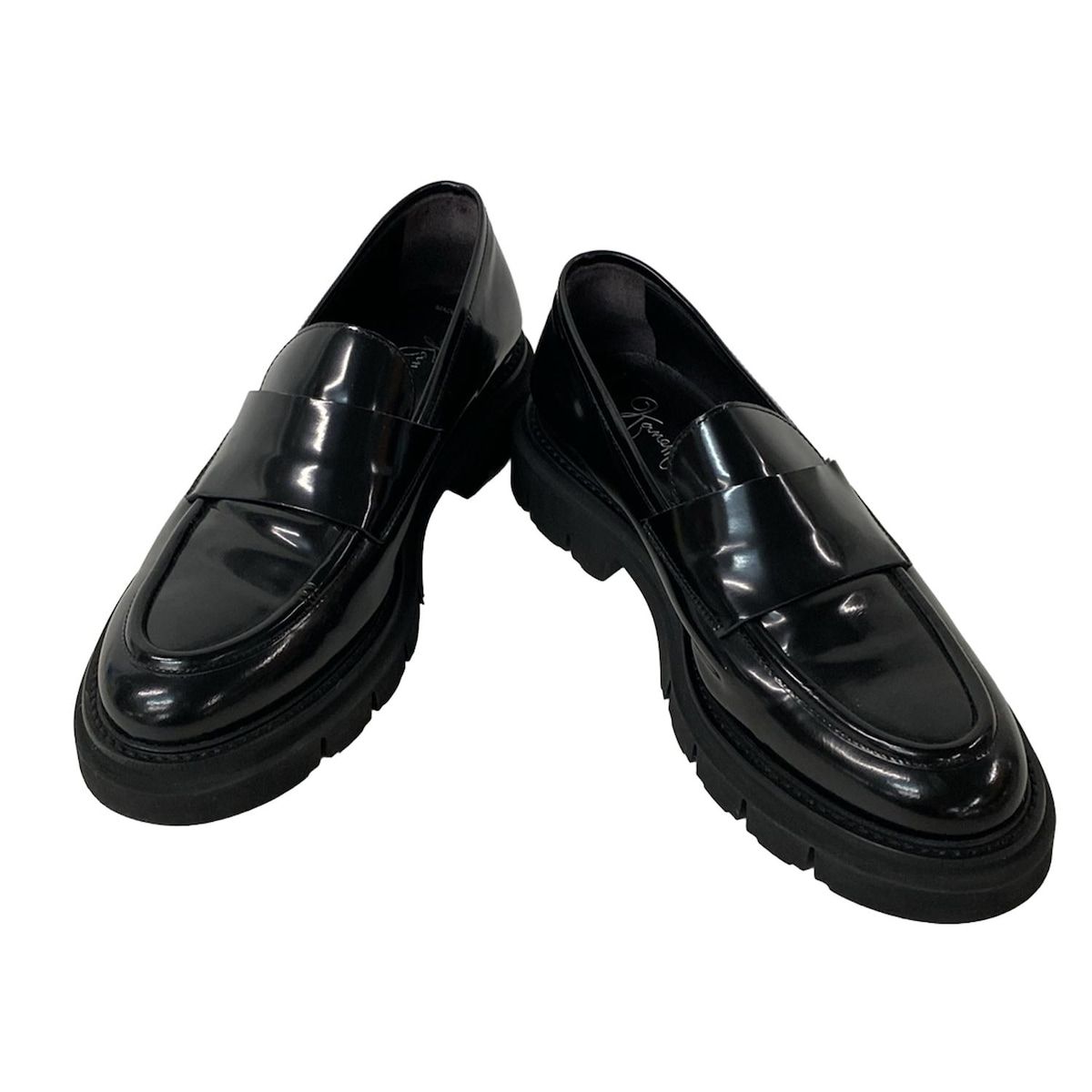 [たんたん ] Ginza Kanematsu-ビッグチェーンローファー GINZA Kanematsu(ギンザカネマツ) ローファー 37 レディース美品 - 黒