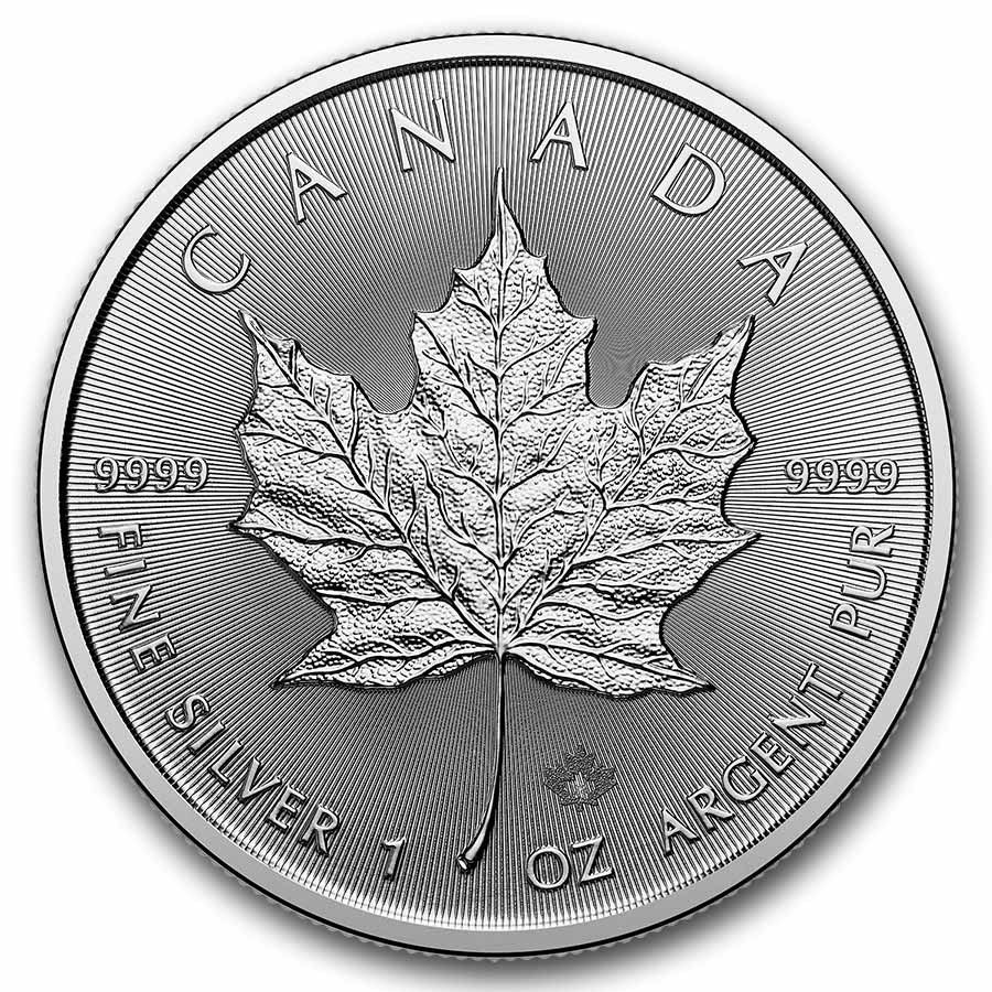 2023年 カナダ メイプルリーフ銀貨 1オンス(純銀) カプセル付き 保証書・カプセル付き] 2026年 (新品) カナダ「メイプルリーフ」純銀 1