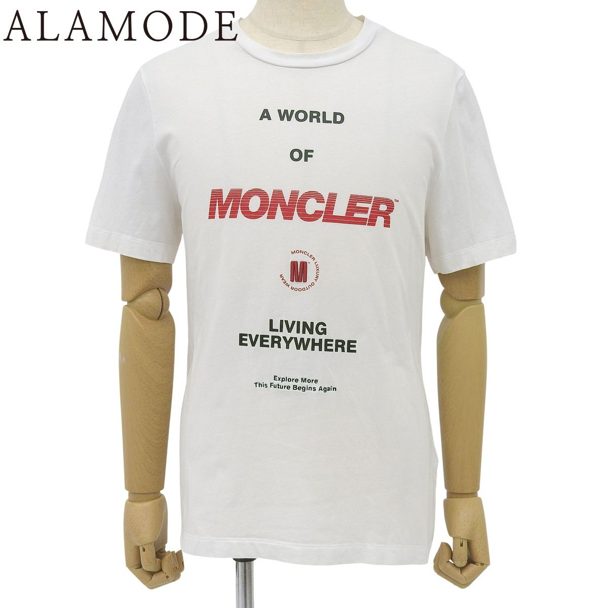 白tシャツ 赤ロゴ メンズ MONCLER モンクレール ロゴTシャツ Tシャツ