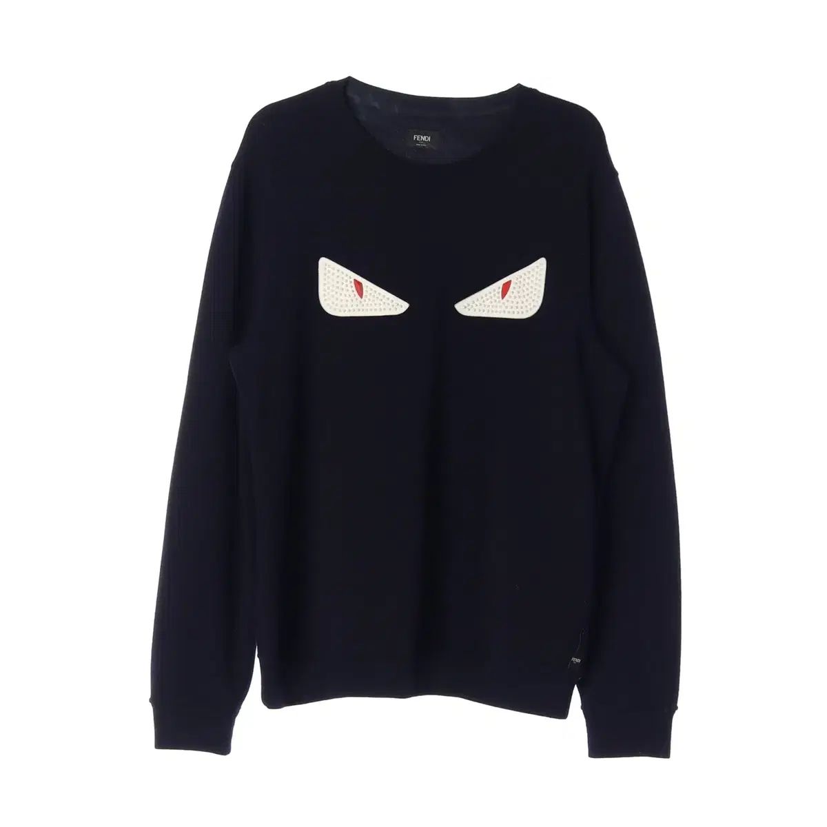 真*す様 fendi FENDI モンスター バグズアイ スウェットワンピース フェンディ Fendi MONSTER アイ スタッズ スウェットシャツ ネイビー