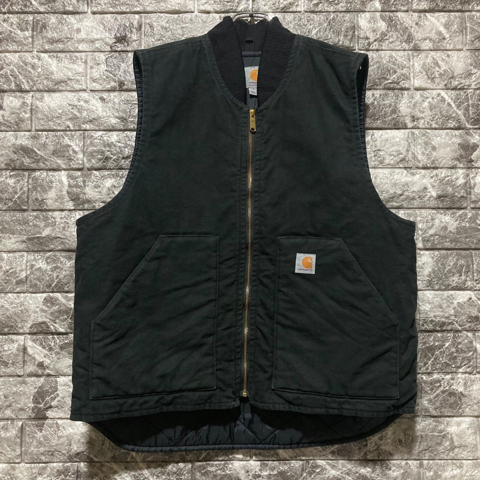 CARHARTT ダックベスト BLACK L メキシコ製 カーハート DUCK VEST 黒