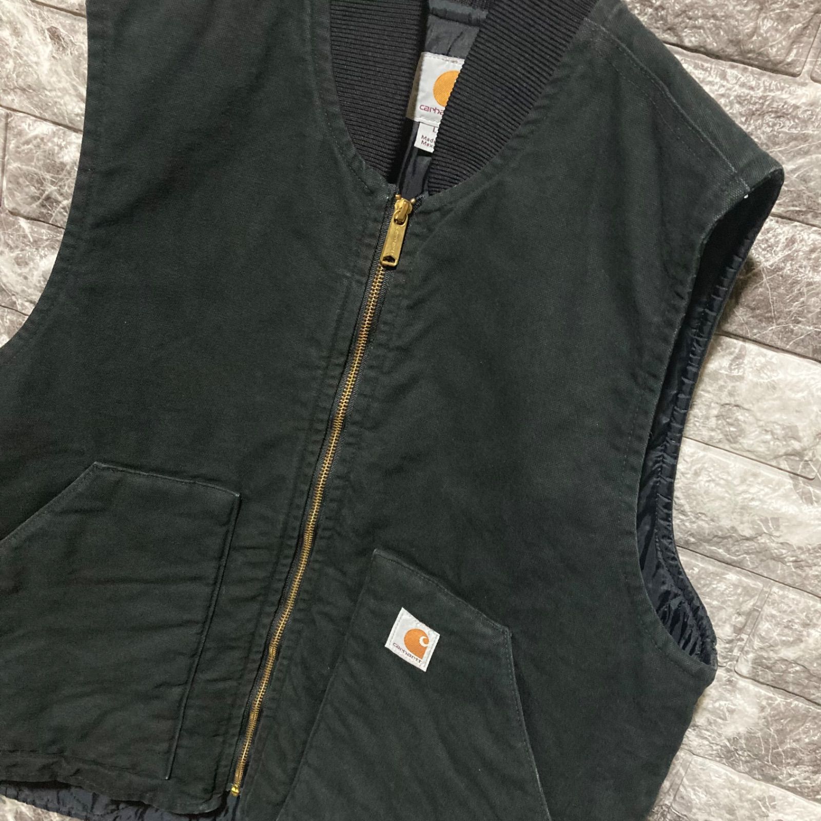 CARHARTT ダックベスト BLACK L メキシコ製 カーハート DUCK VEST 黒