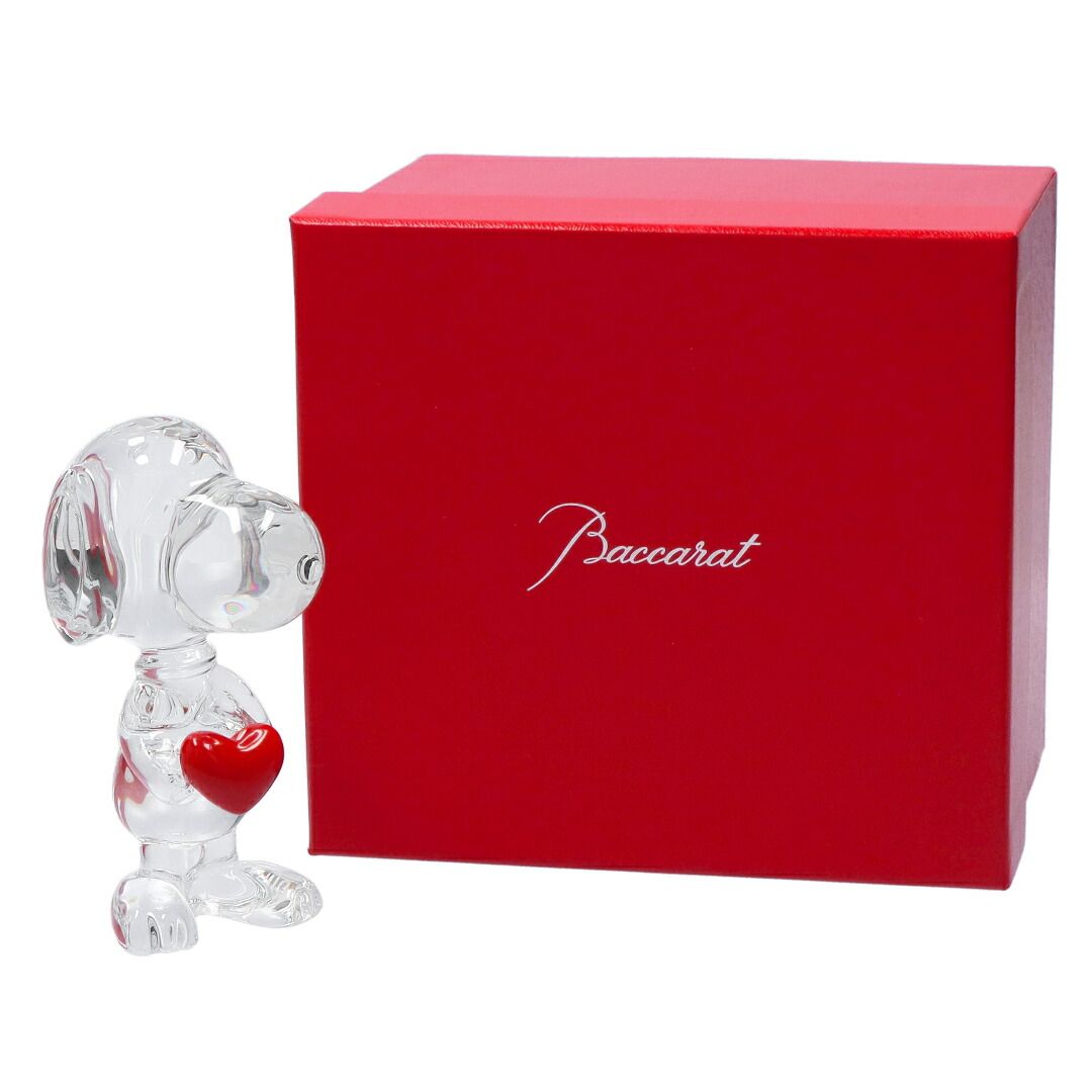 バカラ BACCARAT ハートスヌーピー クリスタル オブジェ 置物